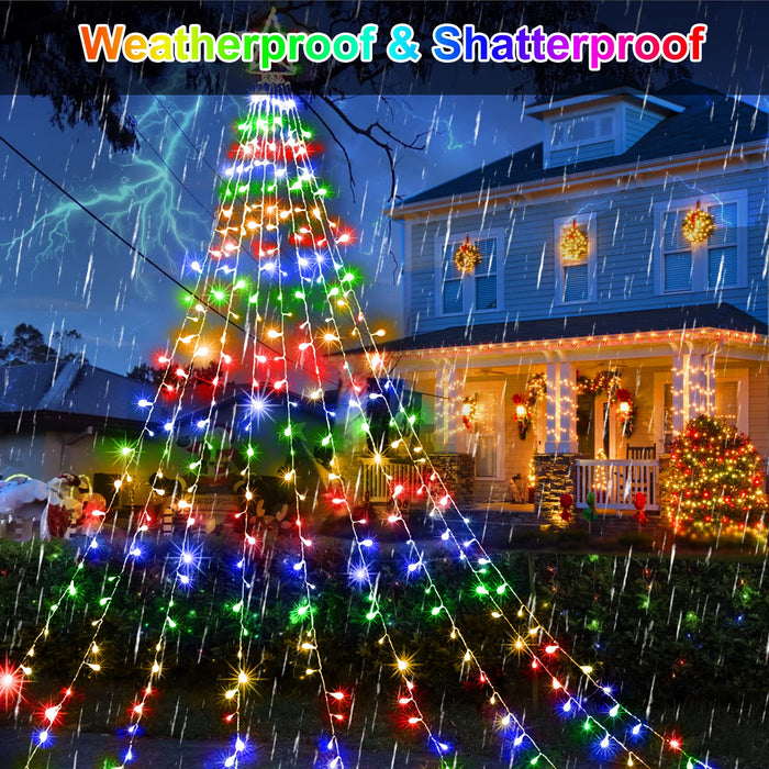 Outdoor Christmas Decorations Star String Lights 420 LED