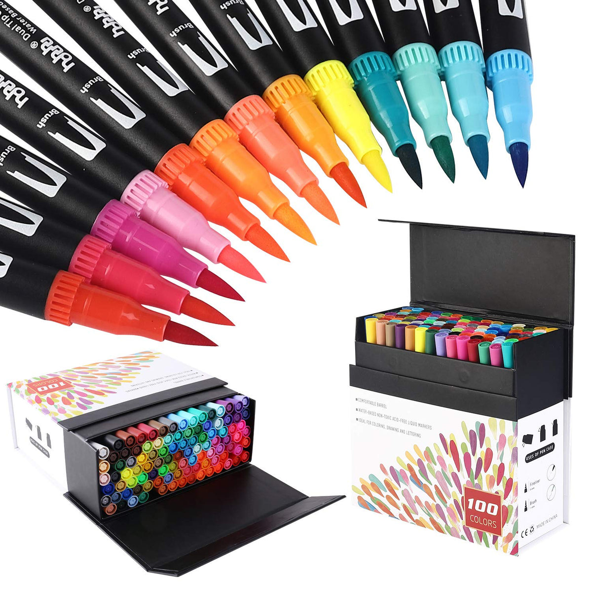 Dual Brush Marker Pens, 72 Colors Art Markers Set with Fine Tip