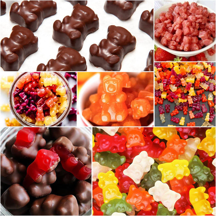 Palksky Chocolate Covered Gummy Bears Molds, 39-Cavity Bear Silicone Mould for Milk Dark Chocolate Cover Candy Caramels, truffles, fat bombs, keto snacks Baking