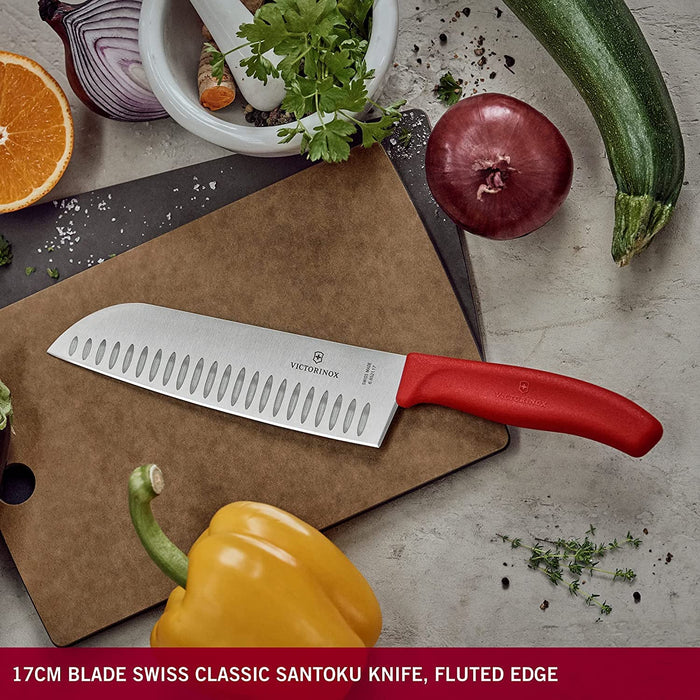 Victorinox Swiss Classic 4 Piece Kitchen Set with Kitchen Knife, Paring Knife, Kitchen Shears and Universal Peeler (Red)