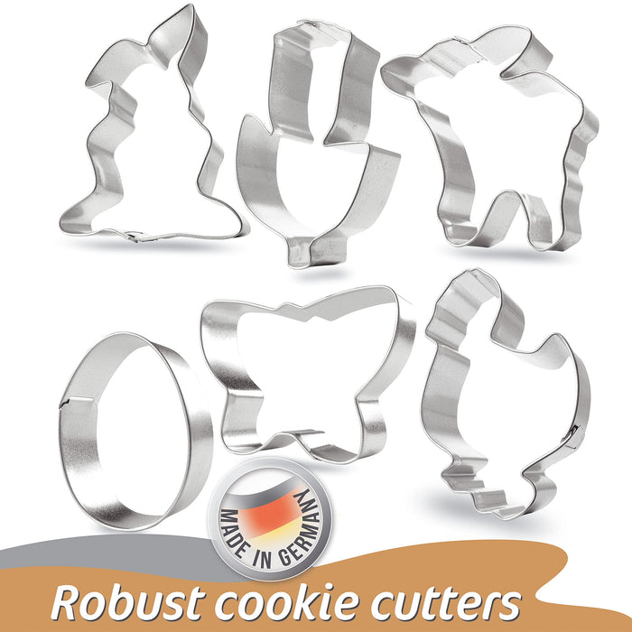 Easter Cookie Cutters - 6 Cookie Cutters for baking & decorations, Easter Cookie Cutters Shapes, Bunny Cookie Cutter