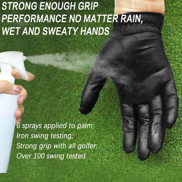 FINGER TEN Golf Gloves Men Left Hand Rain Grip Value 3 Pack, All