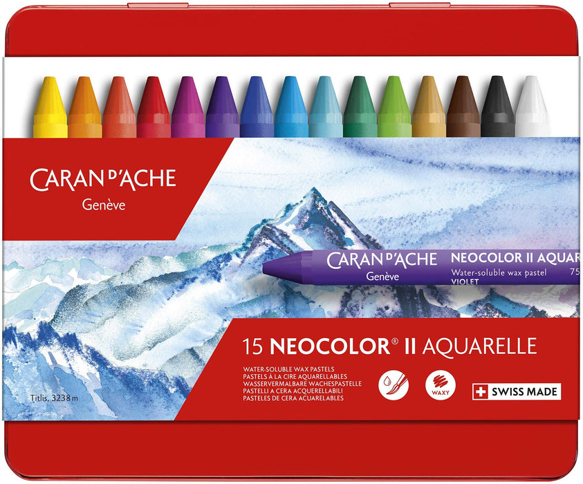 Caran d'Ache Classic Neocolor II Water-Soluble Pastels, 30 Colors