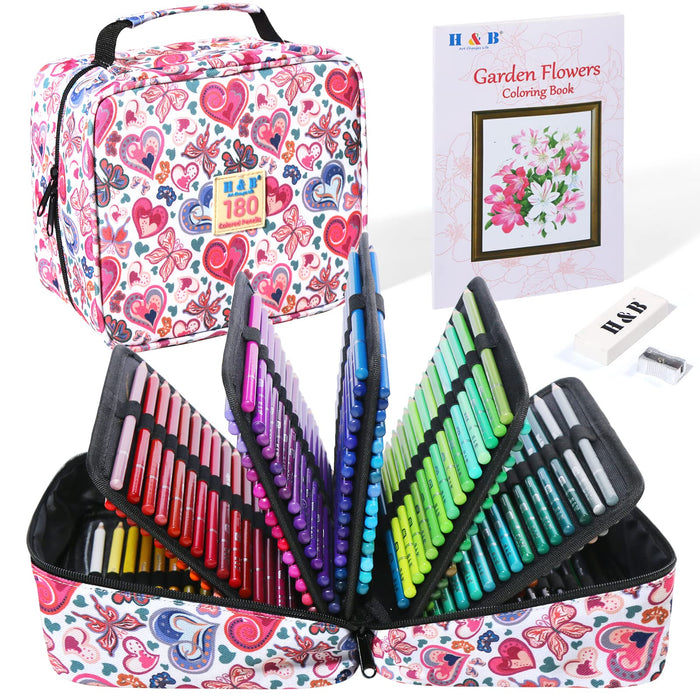 120 Artist Colored Pencils Set,Art Coloring Pencil Kit with Coloring Book,Sketch  Book,Storage Case,Sharpener