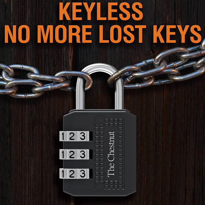 LF] 5PCS Combination Lock 3-digit Padlock Keyless School Work Gym