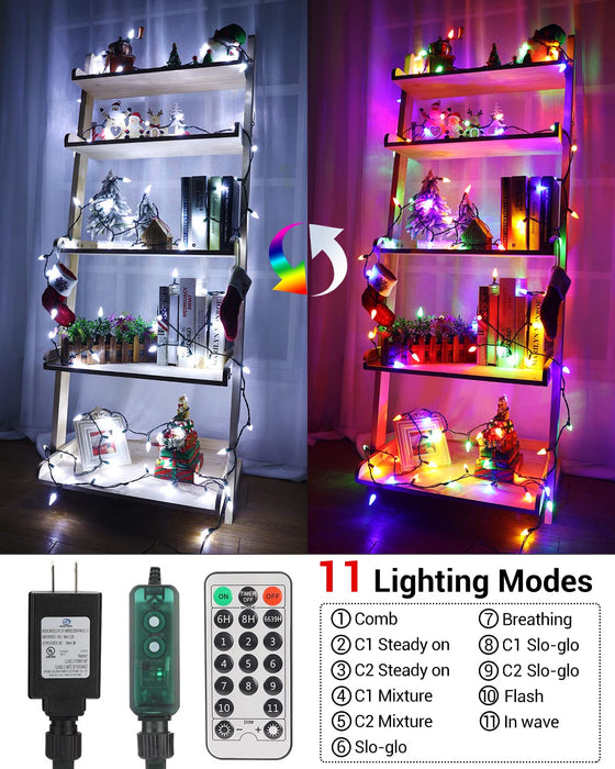 Flacchi Color Changing Christmas Lights, 49Ft 100 LED C6 Christmas Lig —  CHIMIYA