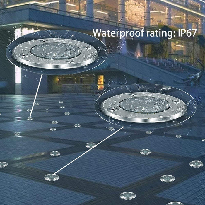 8 PCS LED Ring Fountain Underwater Light - Buried Lamp, 1W IP67 Waterproof Outdoor Garden Light, Stainless Steel Pond Lights, Landscape Decorative Lighting (Color : Blue, Size : 110-220v(1w))