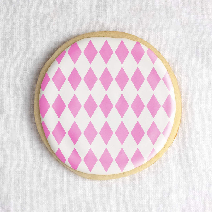 Harlequin Cookie Stencil Template - Reusable & Durable Food Safe Stencils for Cookies and Baking
