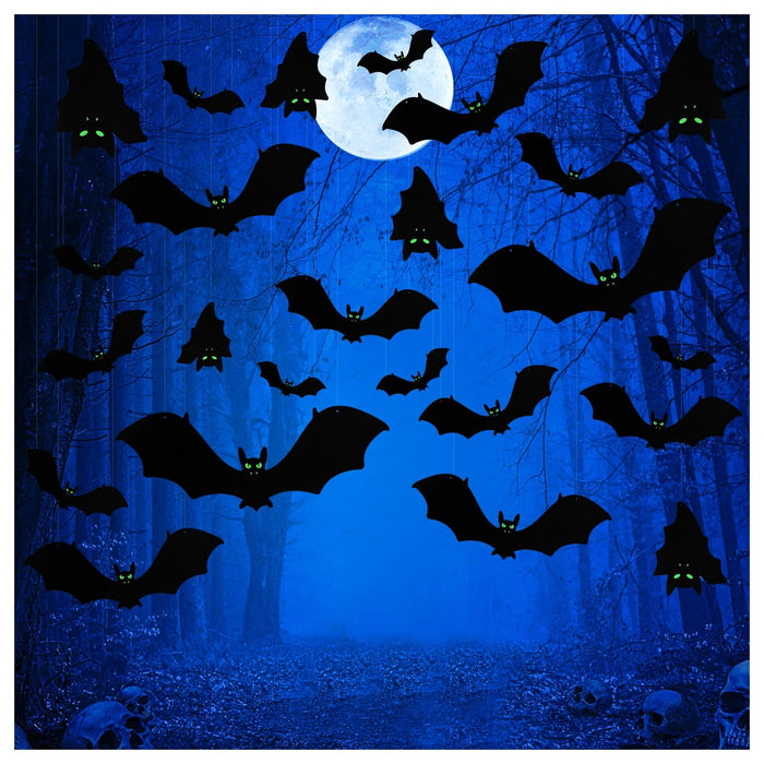 24 Pcs Hanging Bats Halloween Decorations Outdoor, Large Plastic Flyin —  CHIMIYA
