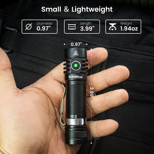 77outdoor Rechargeable Flashlight, Sofirn IF22A 2100 High Lumen 690m Max  Powerful Thrower Flashlight with SFT-40 LED, TIR Lens, Discharge Output for