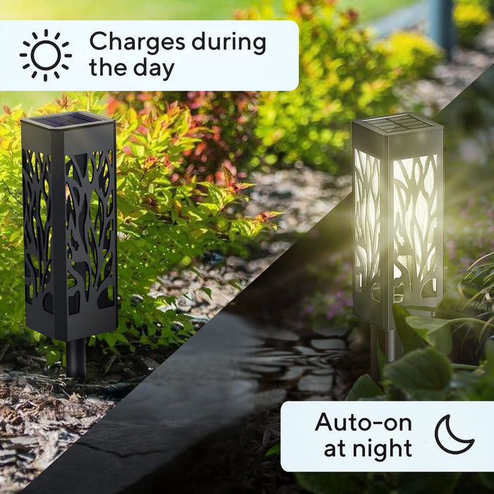 10 Pack Solar Pathway Lights Outdoor Waterproof - Upgraded LED for 2023 Garden Lights Solar Powered - Warm White Landscape Solar Yard Lights for Patio Walkways - Outdoor Solar Lights Decorative
