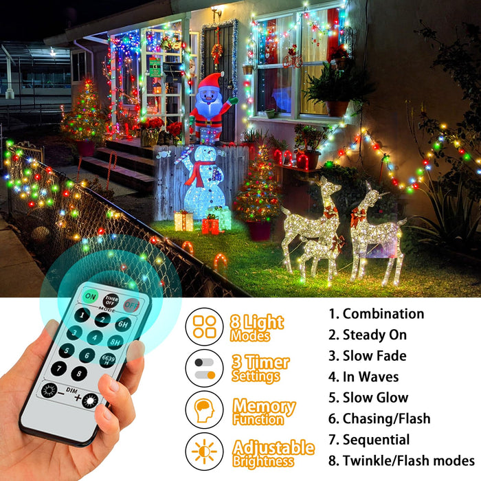 Heceltt Outdoor Christmas Lights, 394ft 1000 LED Color Changing String —  CHIMIYA