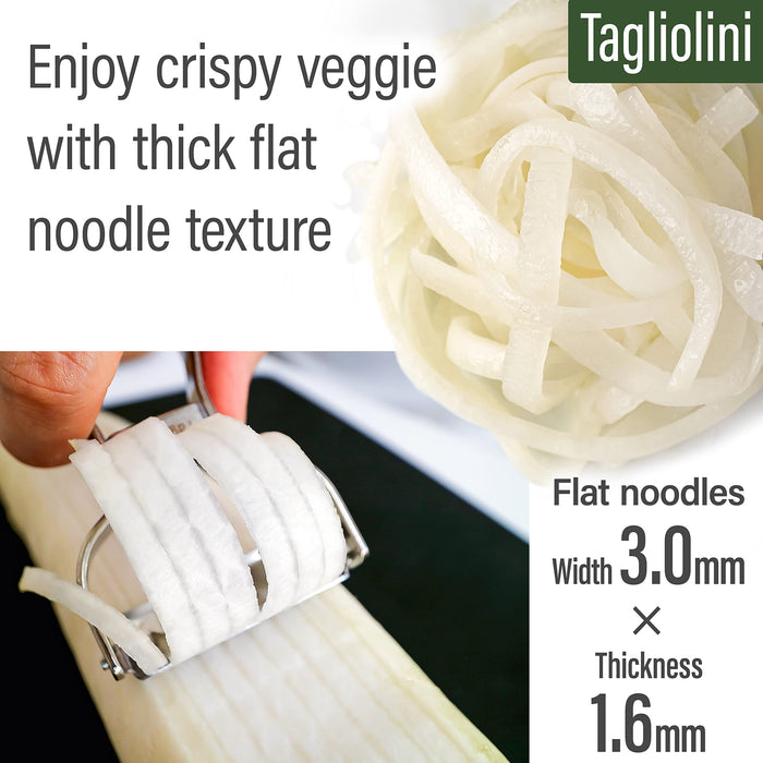 Vegetable Peeler Tagliolini Style - Flat Veggie Pasta Peeler, Extra-Fine Peeler Stainless Steel, From Tsubame-Sanjo, JapanYamasan