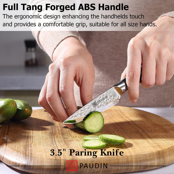 PAUDIN Utility Knife 5 inch Chef Knife German High Carbon Stainless Steel Knife, Fruit and Vegetable Cutting Chopping Carving Knives, Ergonomic