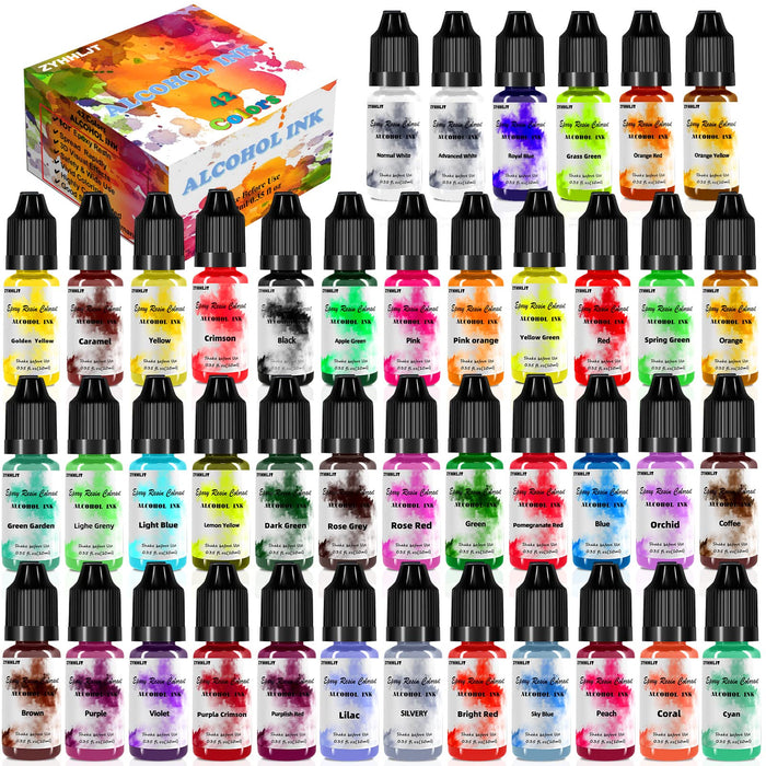 Alcohol Ink Set - 24 Vibrant Colors Alcohol-based Ink for Resin Petri Dish  Making, Epoxy Resin Painting - Concentrated Alcohol Paint Color Dye for  Resin Art, Tumbler Making, Painting - 24 x