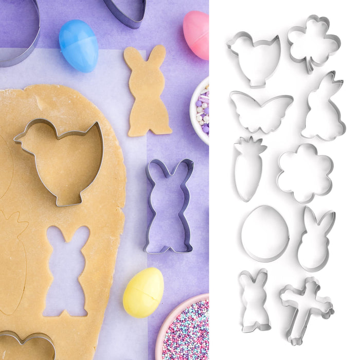 Cookie Cutter Kingdom - Easter Cookie Cutters - 10 Piece Set - Cookie Cutters Shape - Cookie Cutters Mold for Cakes Biscuits
