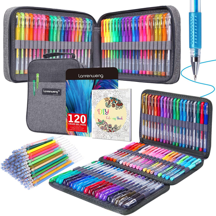 240 Pack Set 120 Colored Gel Pen with 120 Refills, Fine Tip