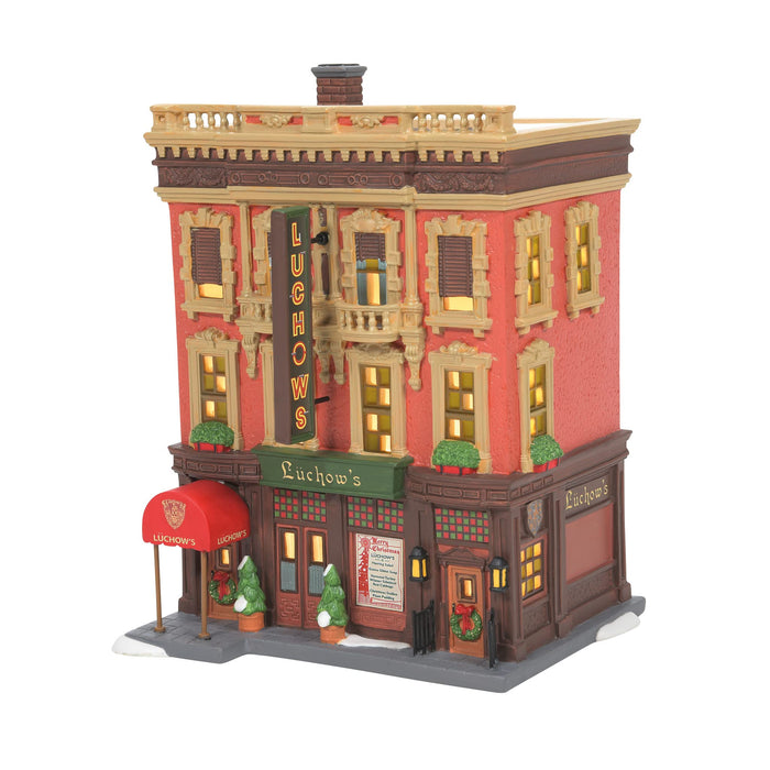 Department 56 Christmas in The City Village Luchow's German Restaurant Lit Building, 8.39 Inch, Multicolor