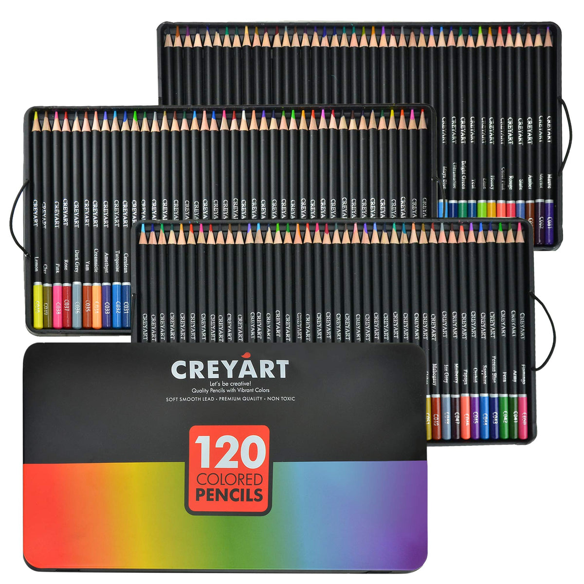 Soucolor 180-Color Artist Colored Pencils Set for Adult Coloring Books,  Soft Core, Professional Numbered Art Drawing Pencils for Sketching Shading