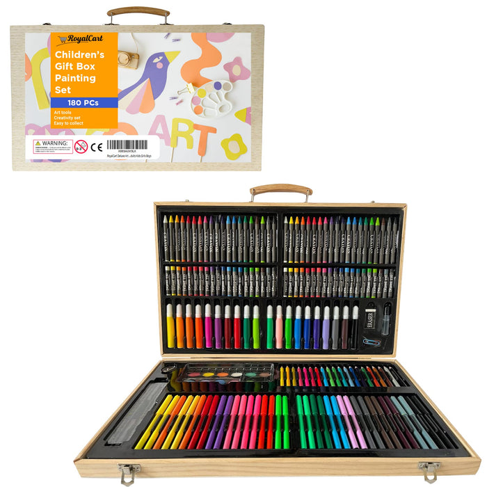 Art Supplies, Deluxe Wood Art Set for Artist, Various Painting Supplies,  Including Crayons, Colored Pencils, Oil Pastels, Watercolor Cakes 