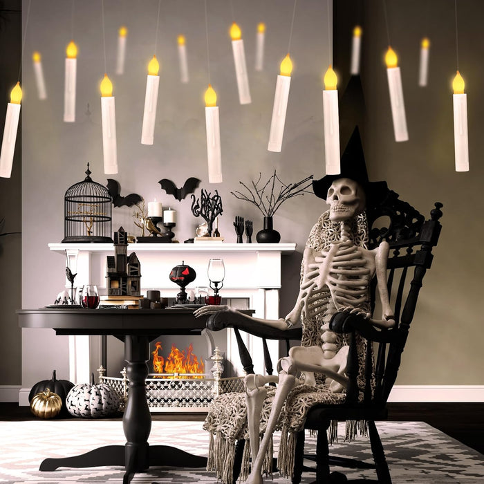12 Pcs Halloween Hanging Floating Candles With Pre-Installed