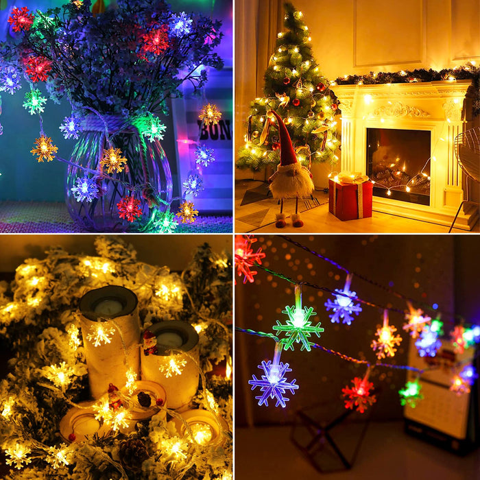 BSDLIET Battery Operated Christmas Lights 20ft 40 LED Snowflake String —  CHIMIYA
