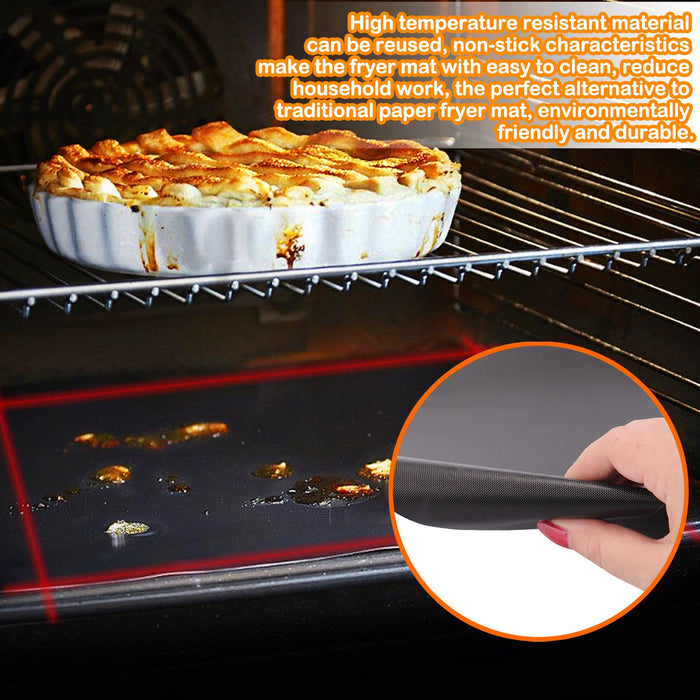 3Pcs Air Fryer Liners, Non-Stick Oven Mat Compatible Ninja Foodi