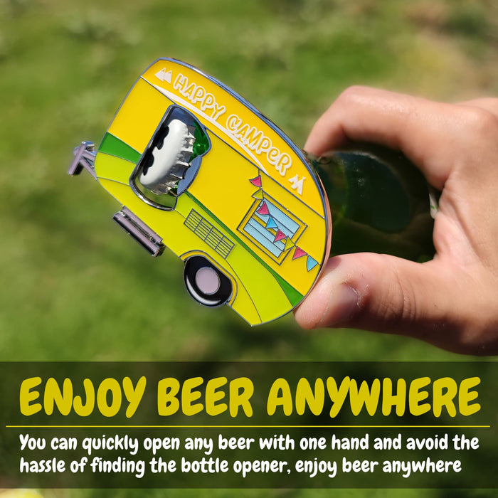 Magnetic Bottle Opener RV Camper Accessories for Inside Fun | Camping Beer Bottles Openers Outdoor Caravan Fridge Magnet Unique