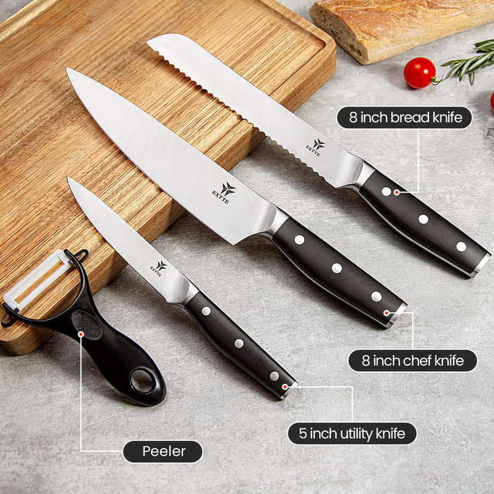 Knife Set, EXTTE Kitchen Knife Set of 4, Professional Chef Knife