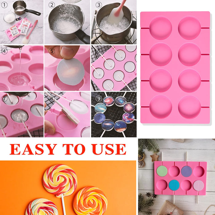 Flower Shape Silicone Round Lollipop Candy Molds Chocolate Cake