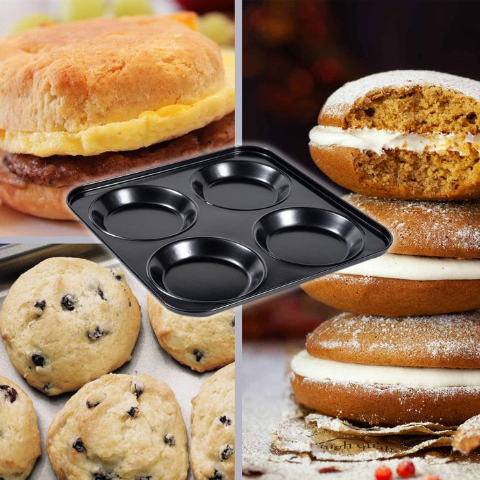 Muffin Top Pan Non Stick 4 Cavity Baking Moon Pie Whoopie Pie, 4 Inch —  CHIMIYA