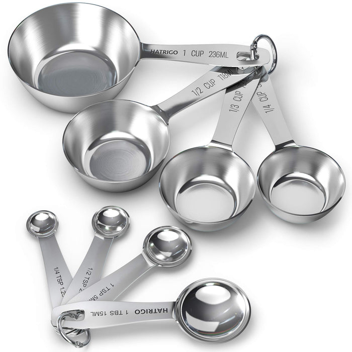 Heavy Duty Professional Stainless Steel Measuring Cups and Spoons