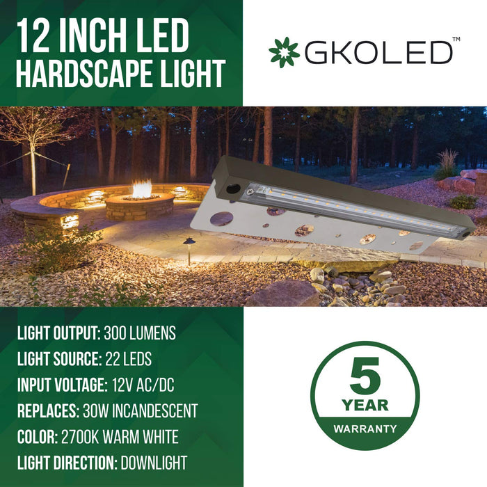 GKOLED 12-Pack Low Voltage LED Deck Lights, Landscape Step Lights with 2W I - 3