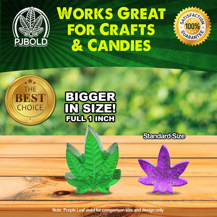 Marijuana Leaf Gummmy Silicone Candy Mold, 3 Pack with Bottle