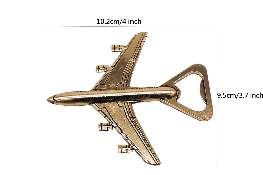 Youkwer 16 PCS Skeleton Airplane Bottle Opener with “OUR ADVENTURE BEGINS”Exquisite Packaging for Wedding Party