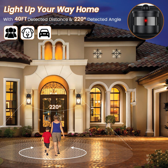 2-Pack Motion Sensor Outdoor Wall Lights, Dusk To Dawn Exterior Light —  CHIMIYA