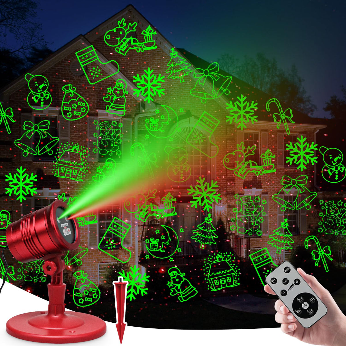 itoeo Christmas Snowflake Projector Lights Outdoor Led Snowfall