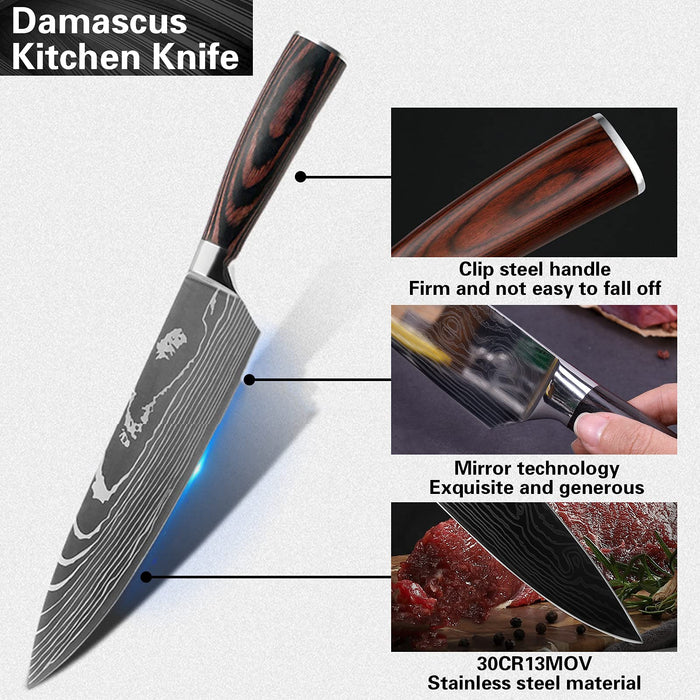 8PCS Kitchen Knife Set, 3.5-8 Inch Boxed Knife Set, Chef Knife, Boning Knife,  Stainless Steel Japanese Knife, Kitchen Chef Knife Set