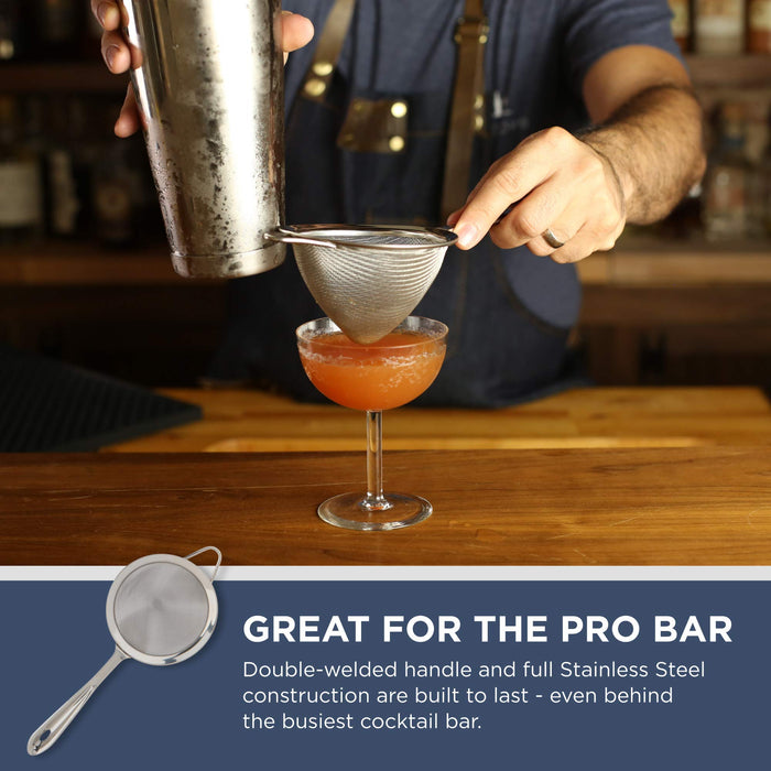 A Bar Above Cocktail kit - Silver Bell Jigger & Fine Mesh Strainer