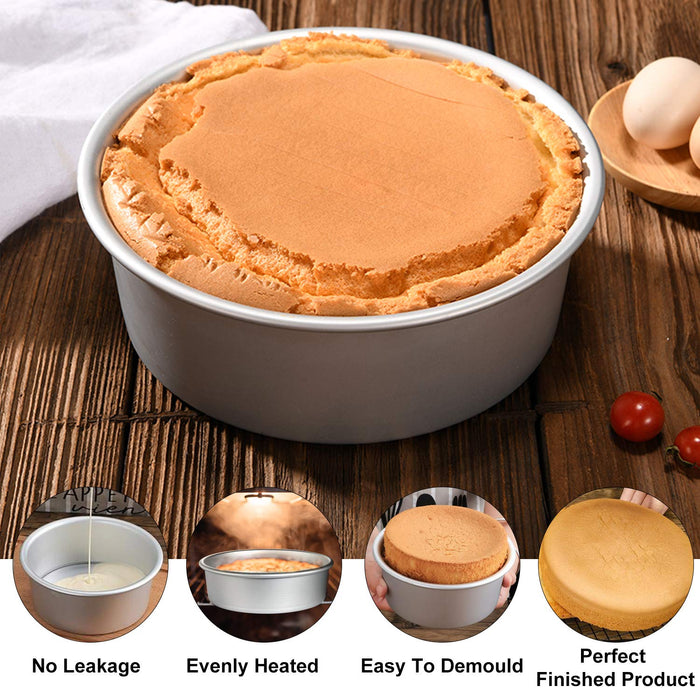 Round Cake Pans, OAMCEG 4 PCS (4/6/8/10'') Round Aluminum Cheesecak —  CHIMIYA