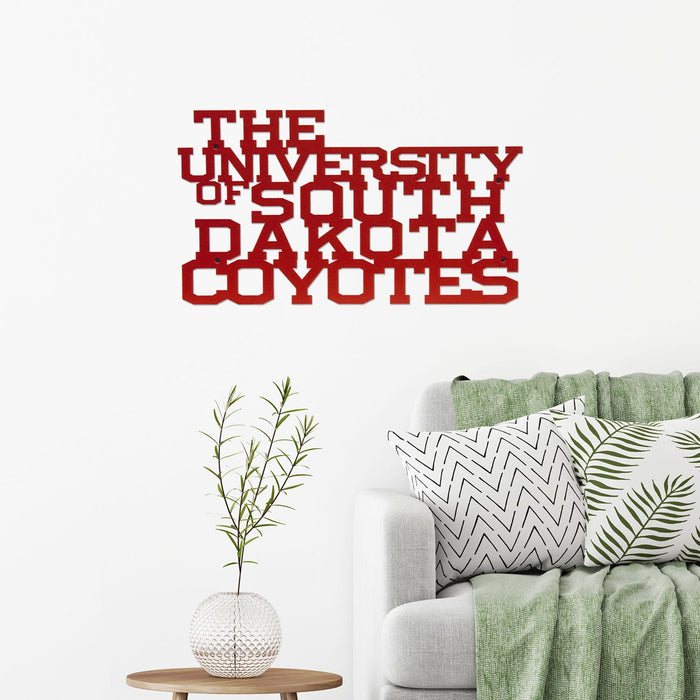 Collegiate Series The University of South Dakota USD Coyotes Metal Wall Art Decor 22 (Red)