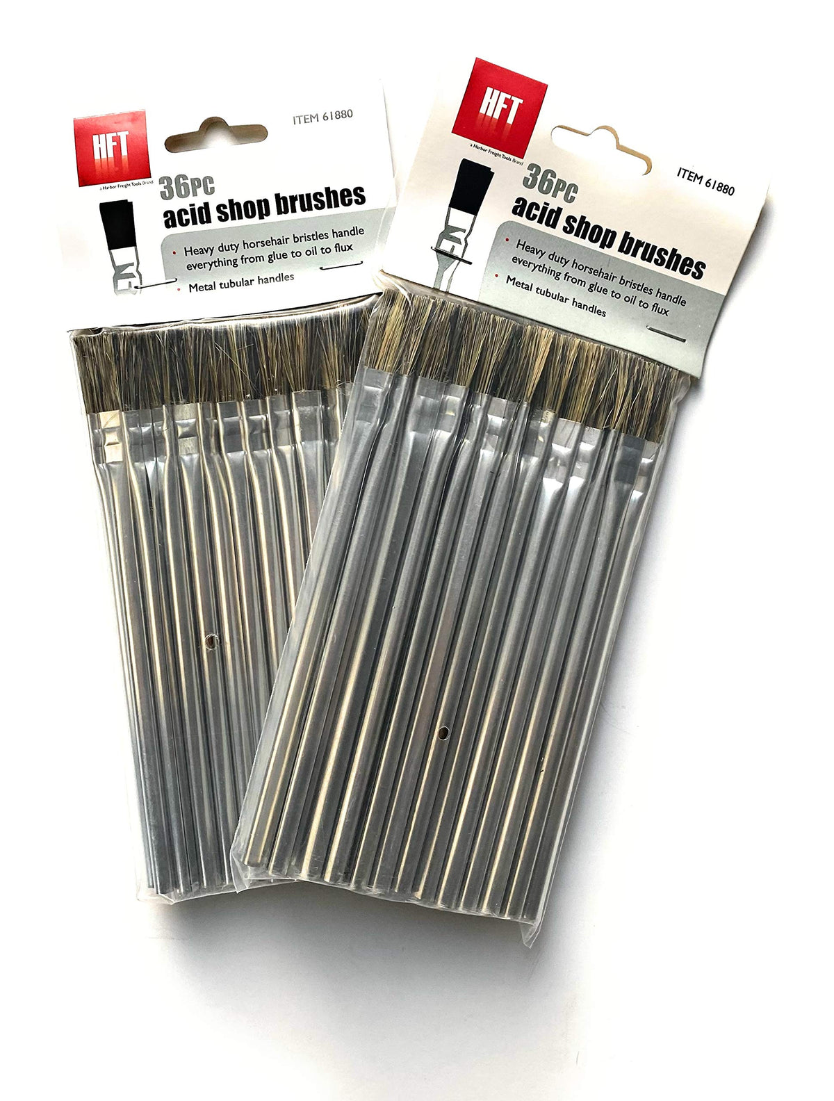 Tin Horsehair Disposable Acid Shop Brushes Made in USA
