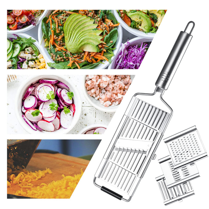 Stainless Steel Cheese Grater, Chopper, Vegetable Shredder Salad Slicer  Multi-use Hand Grater Grinde