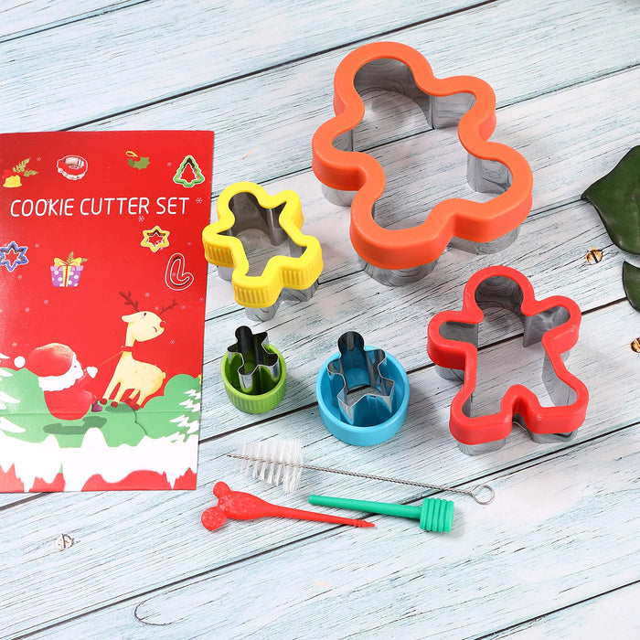 Gingerbread Man Cookie Cutters Set, Christmas Cookie Cutters Shapes, Stainless Steel Christmas Cookie Cutters
