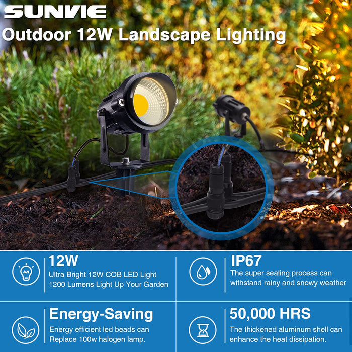 SUNVIE 12W LED Low Voltage Landscape Lights, Outdoor 12V 3000K Warm Wh —  CHIMIYA