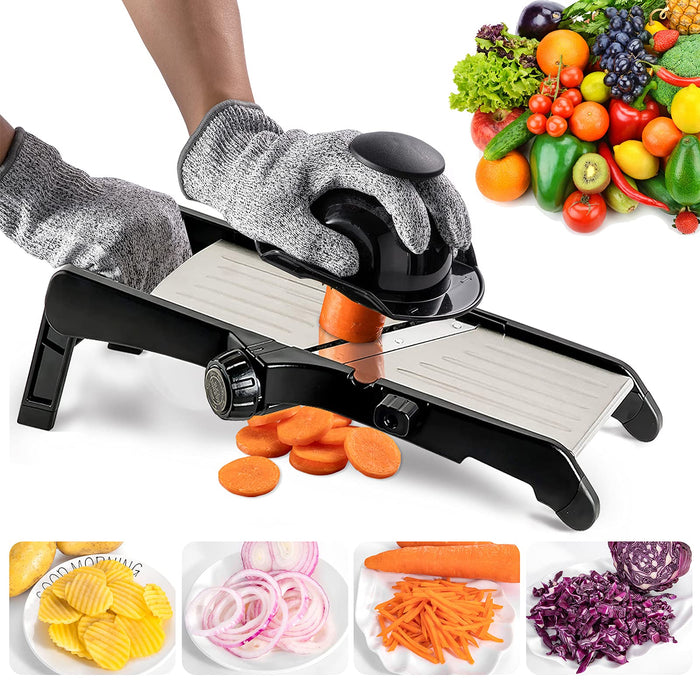 Safe Mandoline Slicer Upright Vegetable Chopper Potato Cutter, Julienne Food  Dicer Thickness Adjuster for Kitchen Fast Meal Prep