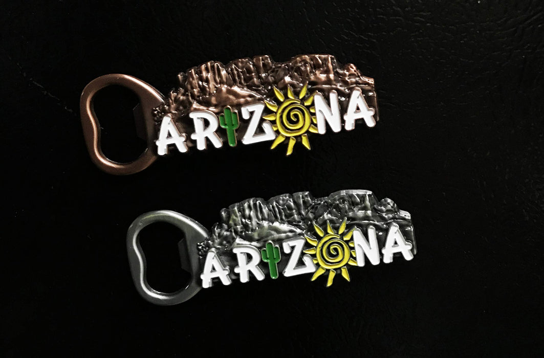 Arizona Bottle Opener Magnet - Decorative Metal Refrigerator Magnet Southwest Beer Lover Idea Arizona Father's Day - Arizona