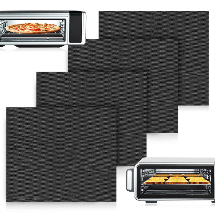 Palksky Air Fryer Oven Liners 4 PCS Compatible with Ninja Foodi SP101 SP201 SP301, Non-Stick Air Fryer Toaster Oven Mat(14 * 12inch) Reusable Microwave Bottom of Gas & Electric Oven Baking Mat