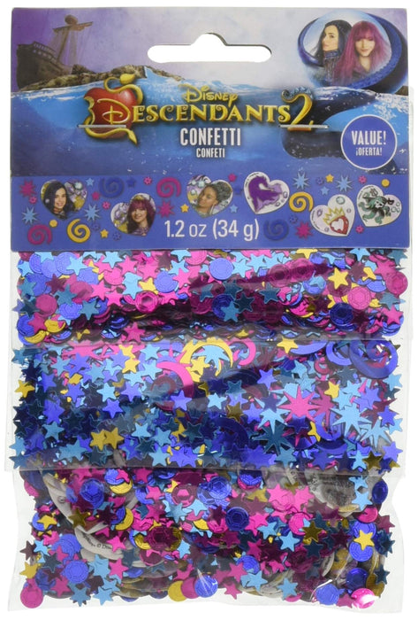 amscan 364957 Descendants 2 Birthday, Confetti, 1.2 Oz., 1 Pack, Multicolor