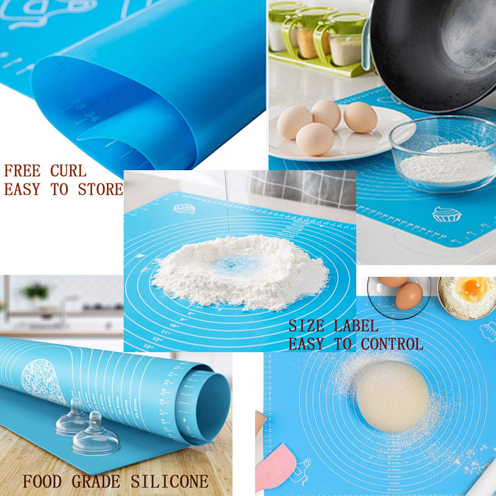 Silicone Pastry Mat. Extra Large Size. Non Slip & Stick